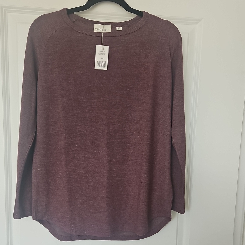 Burgundy Long Sleeve Top
